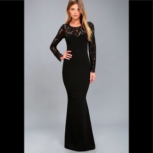 Whenever You Call Black Lace Maxi Dress